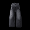 SUPER WIDE LEG DENIM JEANS "BLACK"