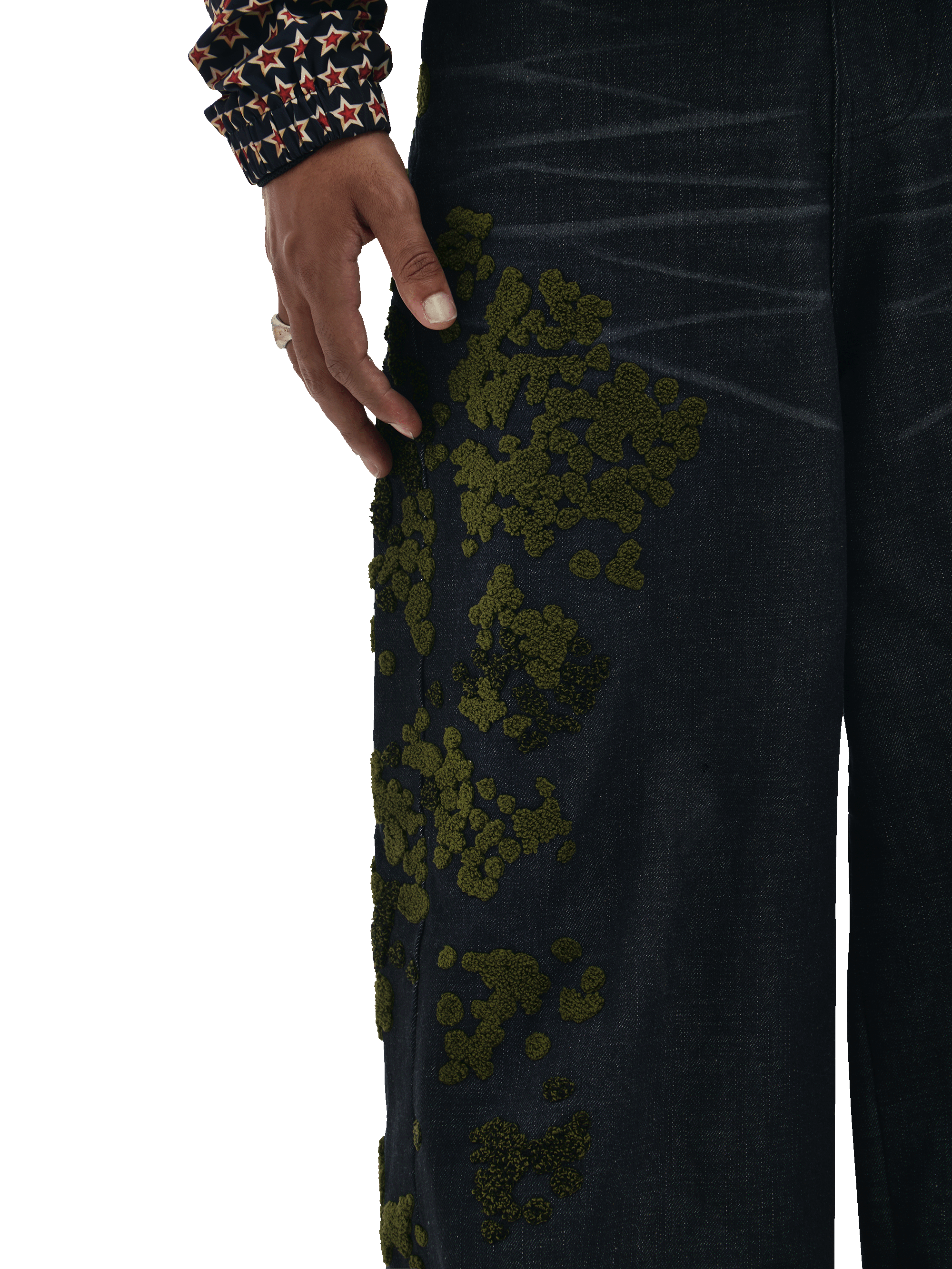 FALLEN MOSS DENIM PANTS - 44